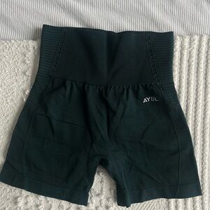 AYBL Women's Dark Green High-Waisted Gym Shorts